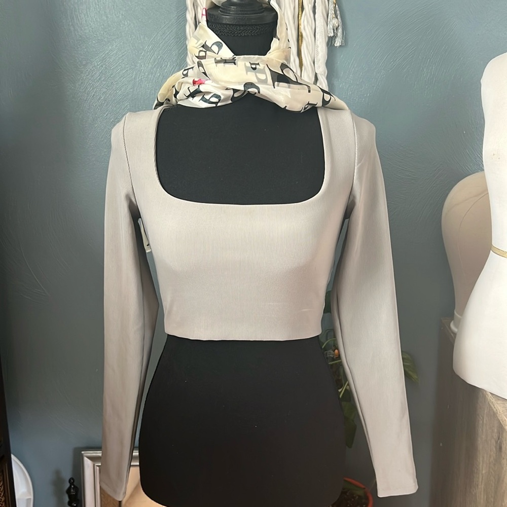 Cotton On Grey Cropped Long Sleeve